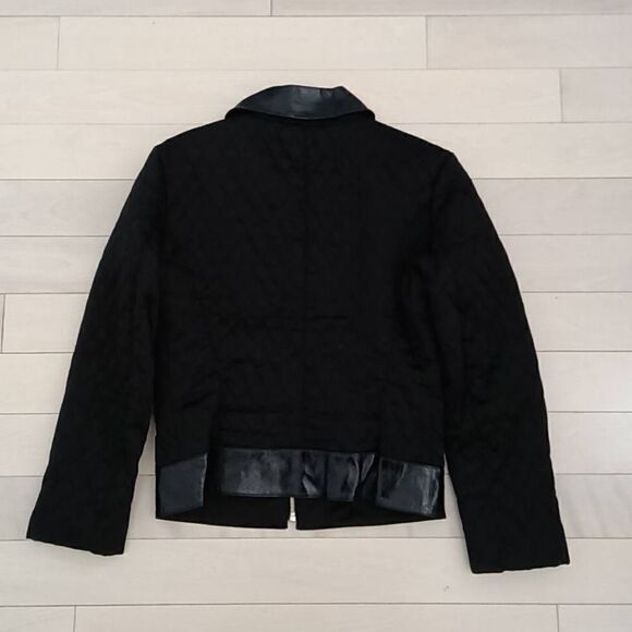 Cache Women's Quilted Leather Full Zipper Jacket Black Size 4 - Picture 2 of 6